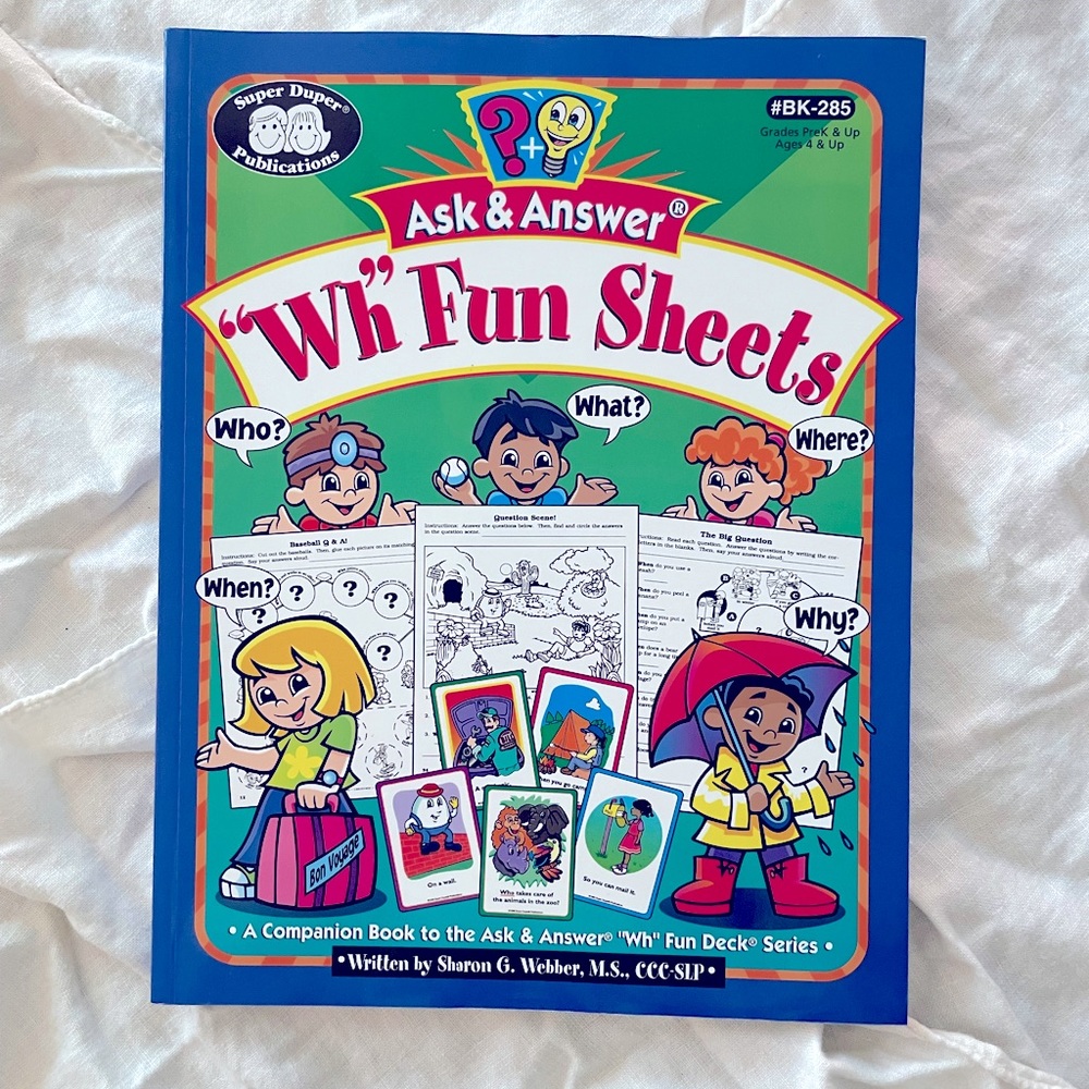 “Wh” Fun Sheets Workbook ages 4 & up Brand New